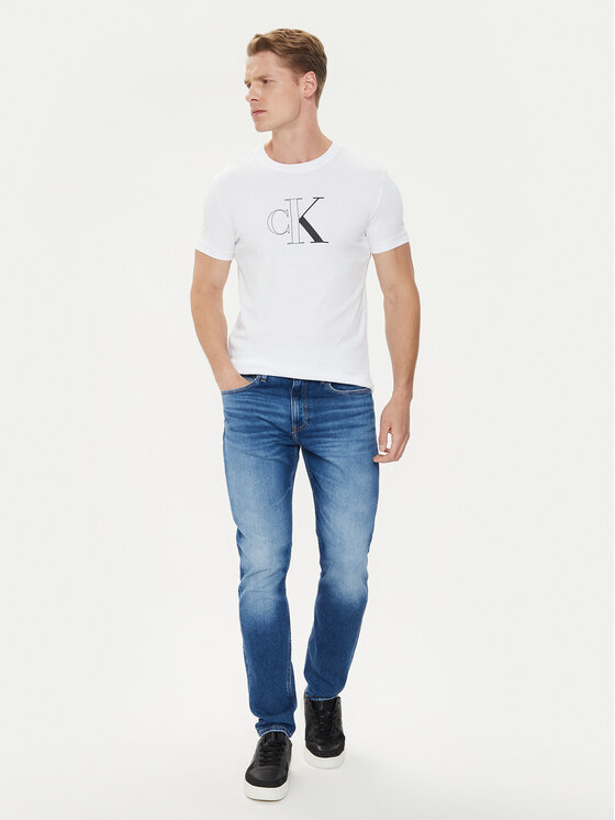 Calvin Klein Jeans Calvin Klein Jeans T-shirt Outline Monologo J30J325678 Bijela Slim Fit