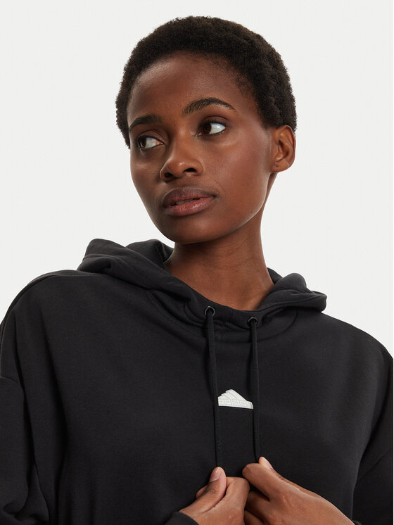 adidas adidas Mikina Embroidered IT1521 Čierna Loose Fit
