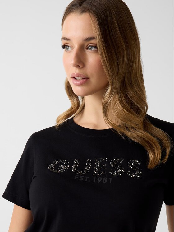 Guess Guess T-Shirt W6GI15 K3035 Μαύρο Regular Fit