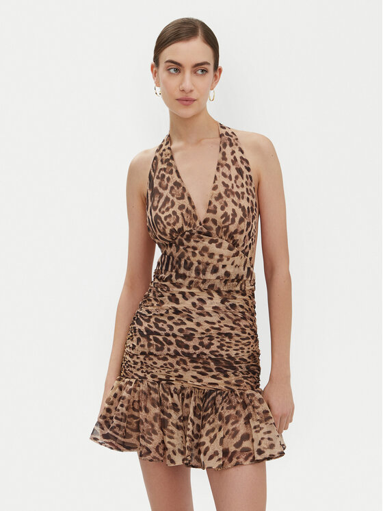 BARDOT BARDOT Cocktail obleka 59705DB Rjava Regular Fit