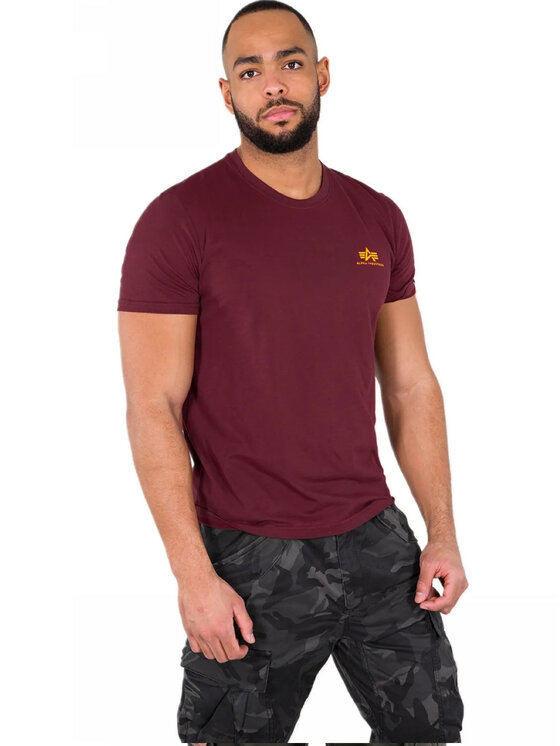 Alpha Industries Alpha Industries Tričko AI.188505-184 Bordová Basic Fit