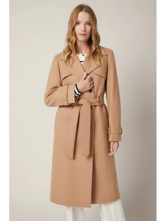 Lancerto Lancerto Płaszcz Mistelle PC073225000008 Beżowy Regular Fit