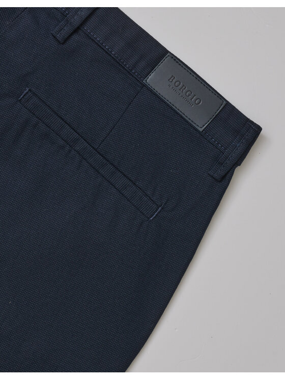 Borgio Borgio Spodnie materiałowe albiano Granatowy Slim Fit