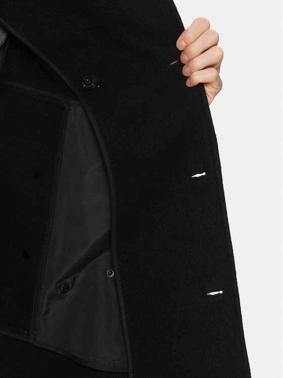 Stone Island Stone Island Płaszcz wełniany 8115441F5 Czarny Regular Fit