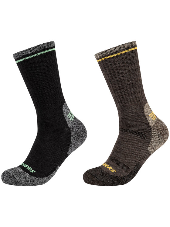 Skechers Skechers Calzini lunghi Skechers 2PPK Men Trail Wool Socks Nero