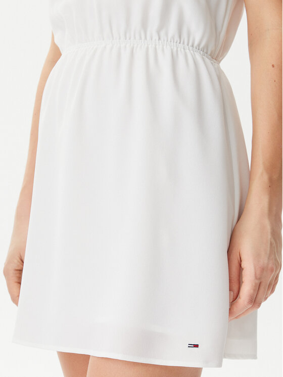 Tommy Jeans Tommy Jeans Sommerkleid Essential DW0DW20613 Weiß Regular Fit