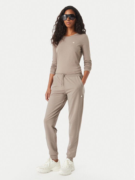 EA7 Emporio Armani Bluză 7W000456 AF10373 U6100 Bej închis Slim Fit