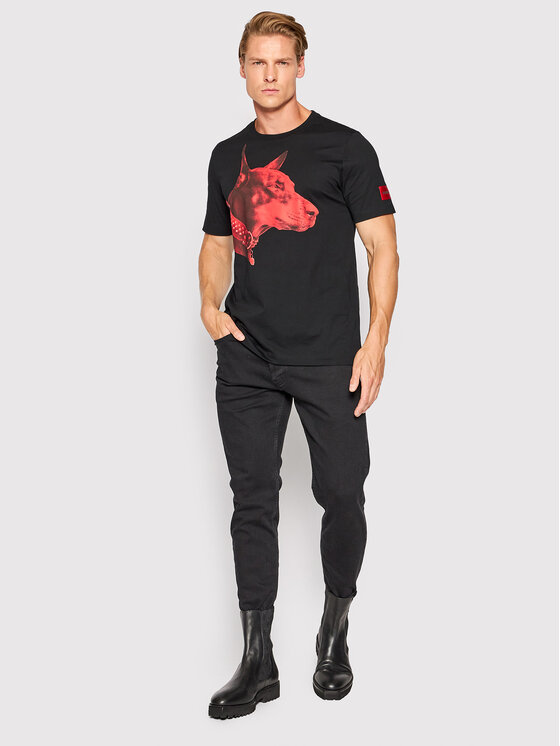 Hugo T-Shirt Dedigree 50467411 Schwarz Regular Fit | Modivo.de