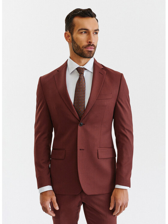 Pako Lorente Pako Lorente Garnitur P22WF-4G-040 Brązowy Slim Fit