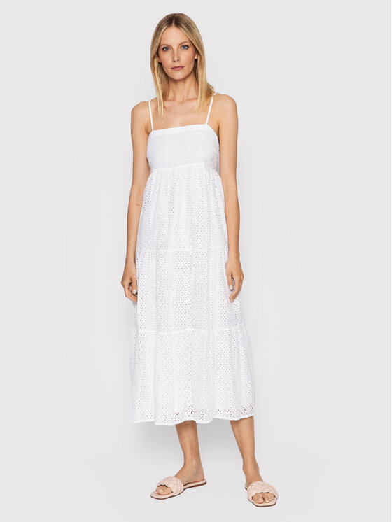 Seafolly Seafolly Sukienka letnia Broderie Anglaise 54713-DR Biały Relaxed Fit