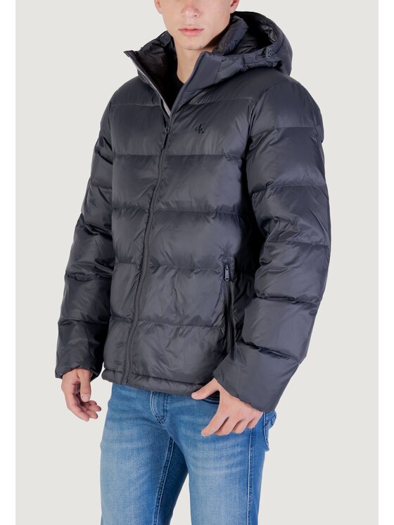 Calvin Klein Jeans Calvin Klein Jeans Μπουφάν πουπουλένιο LS NYLON ZIP OFF HOO Γκρι Casual Fit