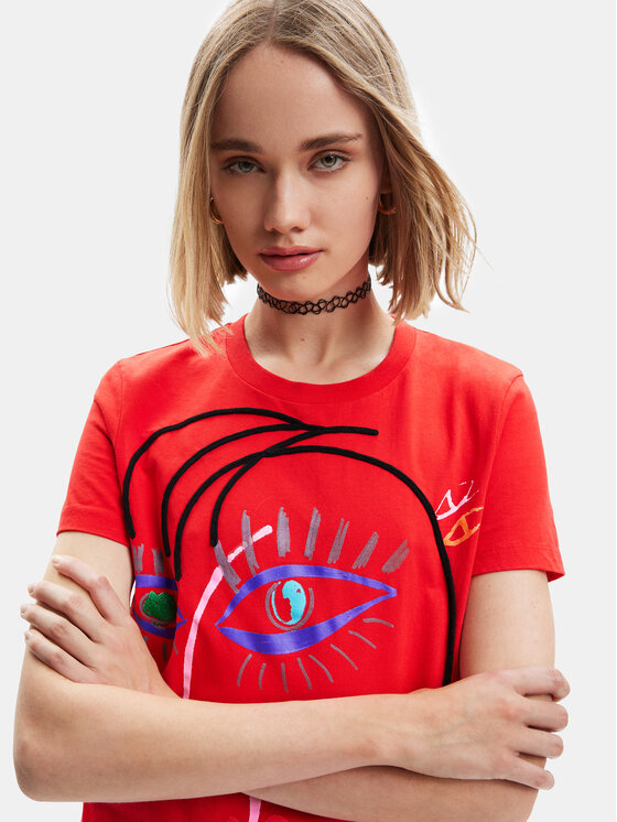 Desigual Desigual Φόρεμα καθημερινό Malua 23SWVK89 Κόκκινο Regular Fit