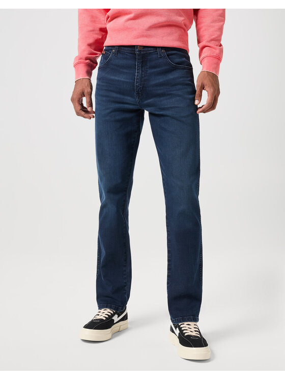 Wrangler Wrangler Jeansy TEXAS SLIM Czarny Straight Leg