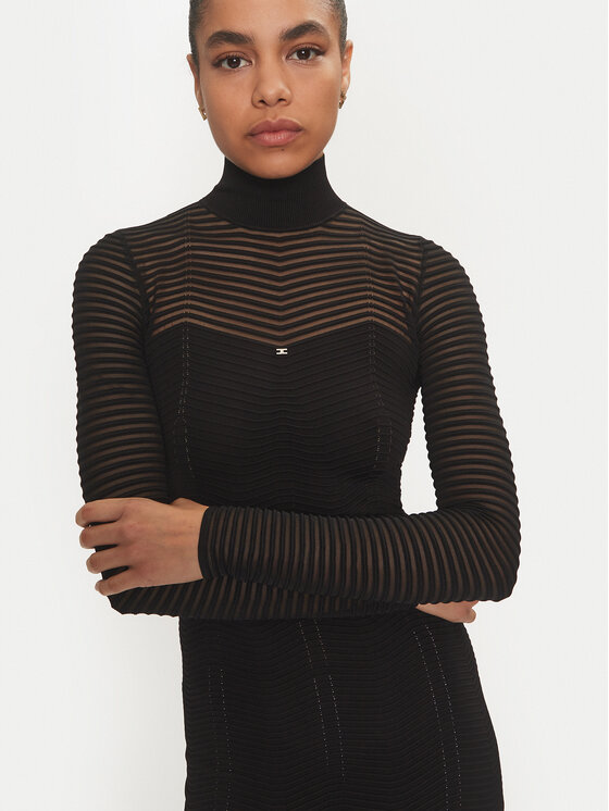 Elisabetta Franchi Elisabetta Franchi Vsakodnevna obleka AM-02B-46E2-V400 Črna Slim Fit