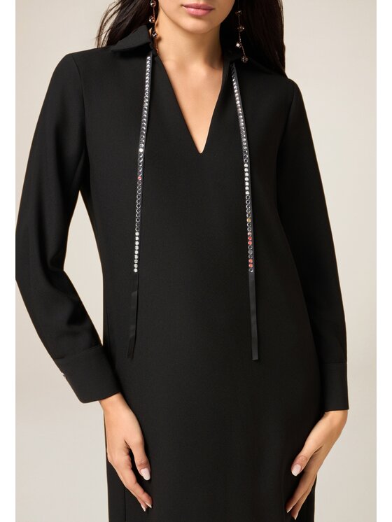 Oltre Oltre Vestito da giorno 7022R004976N033 Nero A-Line Fit