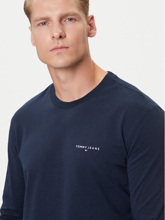 Tommy Jeans Tommy Jeans Longsleeve Chest Linear DM0DM21594 Granatowy Regular Fit