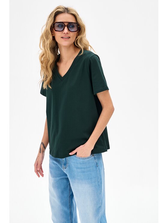 blue shadow blue shadow T-Shirt Mango Zielony Regular Fit