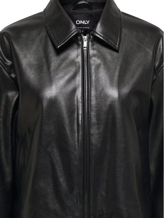 ONLY ONLY Geacă din imitație de piele Nicki 15356871 Negru Regular Fit