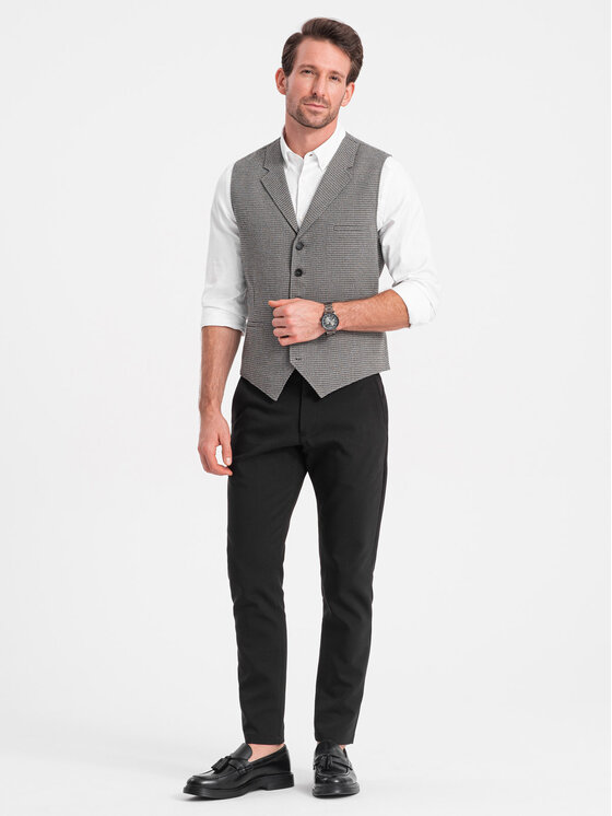 Ombre Ombre Kamizelka OM-BLZV-0122 Szary Fitting Fit