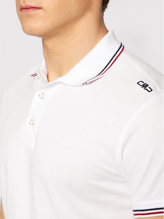 CMP CMP Тениска с яка и копчета 39D8367 Бял Regular Fit