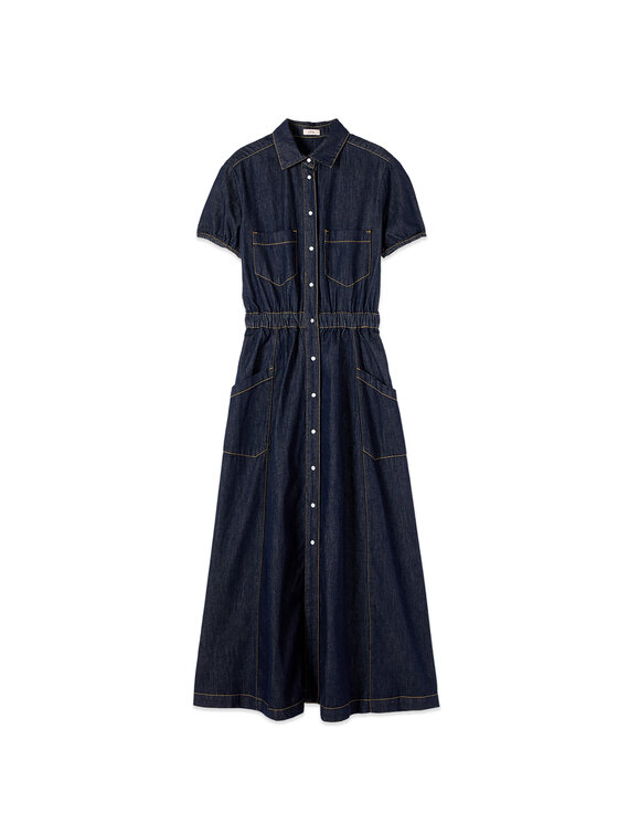 Oltre Oltre Vestito da giorno 700HR005172N034 Blu A-Line Fit