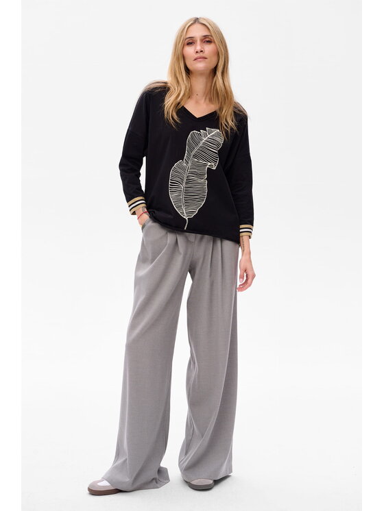 blue shadow blue shadow Bluzka Banan Czarny Regular Fit