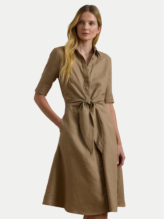 LAUREN RALPH LAUREN Košeľové šaty 200905667016 Béžová Regular Fit