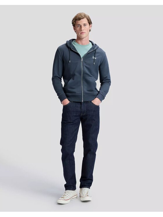 Lee Lee Bluza ESSFULL ZIP HOODIE Czarny Regular Fit