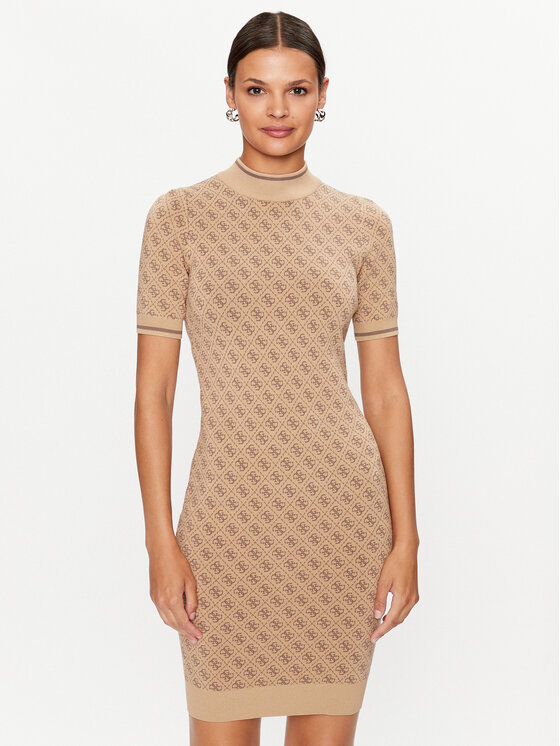 Guess Guess Kootud kleit W3YK39 Z37K0 Beež Slim Fit