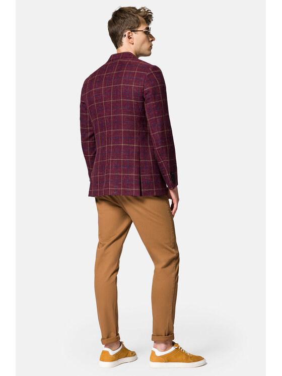 Lancerto Lancerto Marynarka Scalea MA099123000006 Bordowy Slim Fit