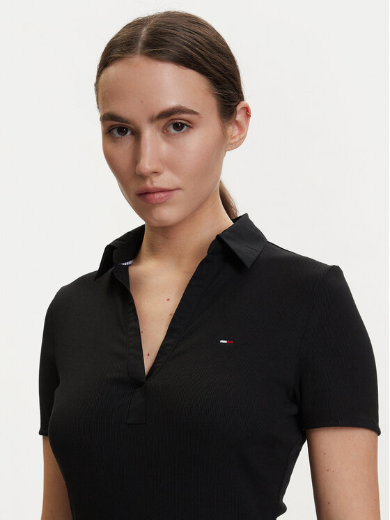 Tommy Jeans Tommy Jeans Kleid für den Alltag DW0DW22331 Schwarz Slim Fit