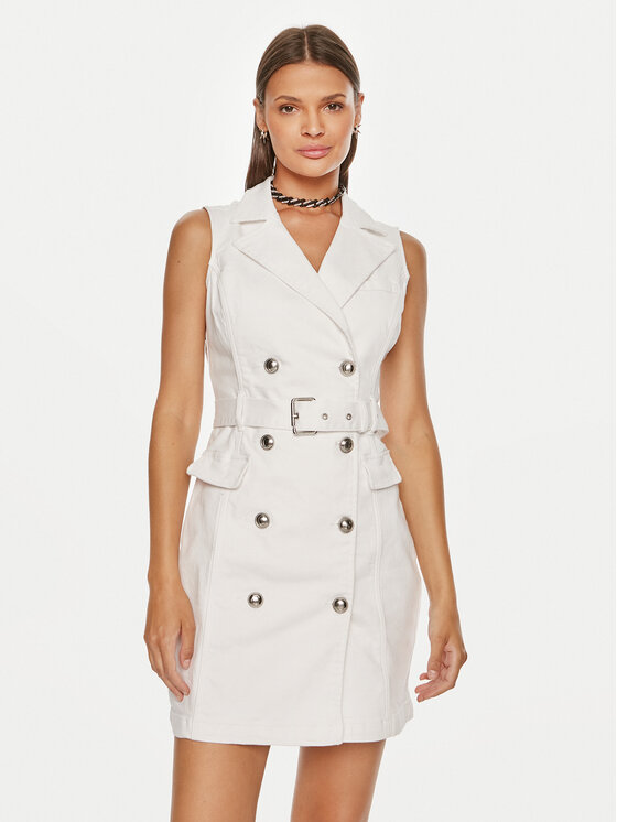 Guess Guess Coctailkleid W4YK92 D5EZ0 Weiß Slim Fit