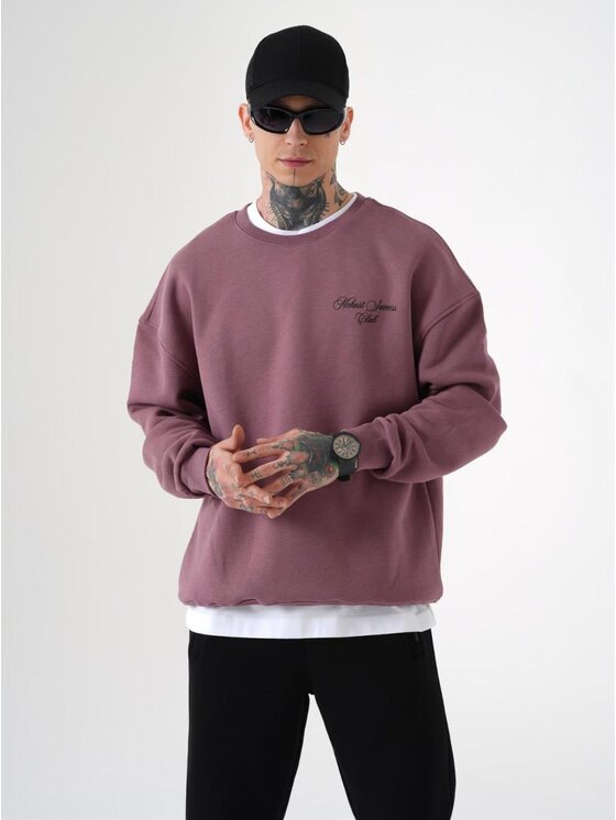 Machinist Machinist Bluza Bluza Bez Kaptura Oversize Męska Bordowa Machinist Success Club S Czerwony Regular Fit
