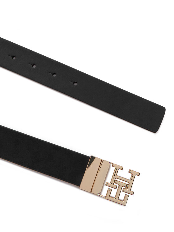 Tommy Hilfiger Tommy Hilfiger Cintura Th Logo Rev 3.0 Pebble AW0AW18691 Nero