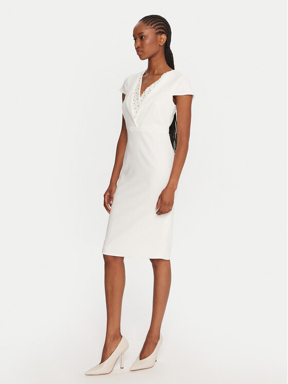 Rinascimento Rinascimento Coctailkleid CFC0125515003 Weiß Slim Fit