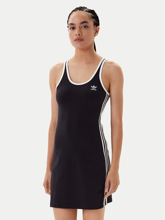adidas adidas Každodenní šaty adicolor 3-Stripes JW2586 Černá Slim Fit