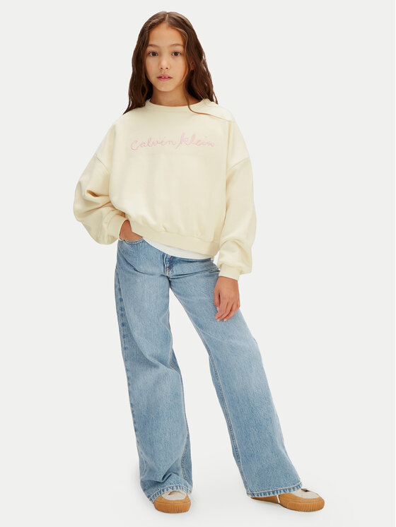 Calvin Klein Jeans Calvin Klein Jeans Mikina LVCKSJB25G Béžová Relaxed Fit