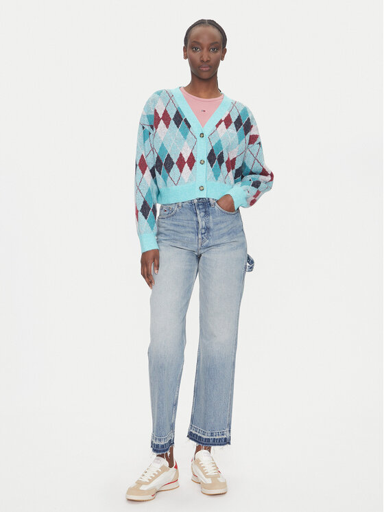 Tommy Jeans Tommy Jeans Kardigan DW0DW21180 Zielony Relaxed Fit