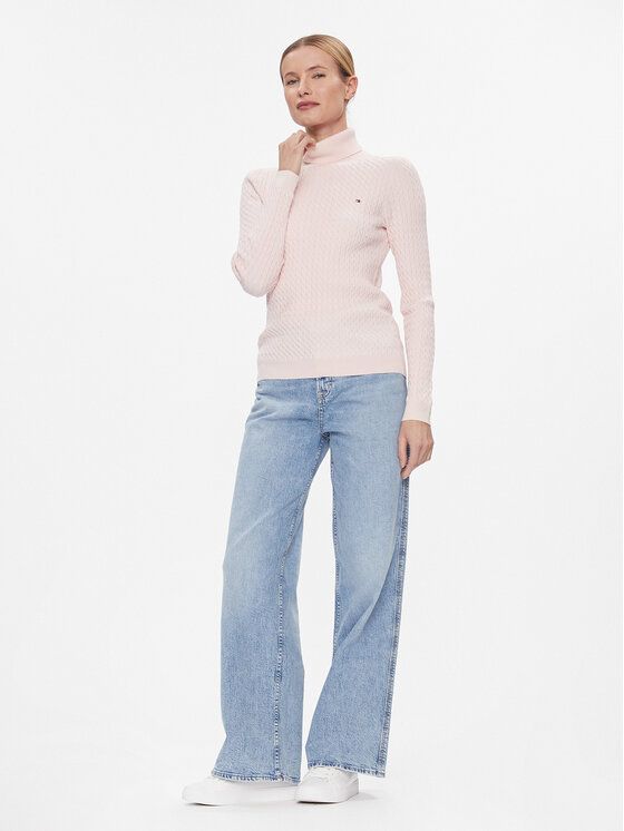 Tommy Hilfiger Tommy Hilfiger Rollkragenpullover WW0WW40678 Rosa Slim Fit