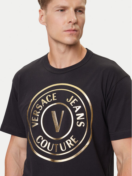 Versace Jeans Couture Versace Jeans Couture Majica 79GAHT01 CJ00T Črna Regular Fit