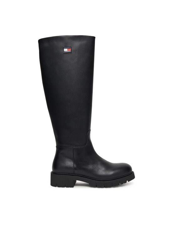 Tommy Jeans Tommy Jeans Cizme Tjw Stretchy Long Shaft Boot EN0EN02828 Negru