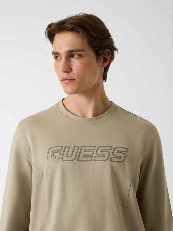 Guess Guess Bluza 181500 Beżowy Classic Fit