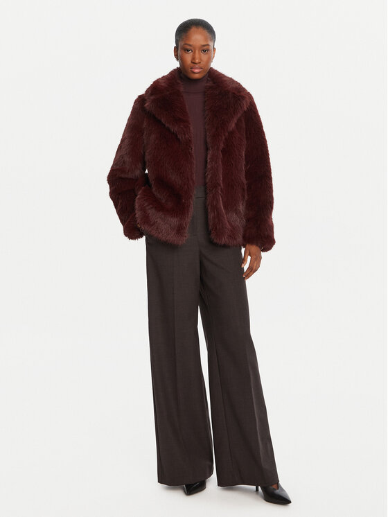 ICONA ICONA Pelliccia Cappotti RI5LE012 Bordeaux Regular Fit