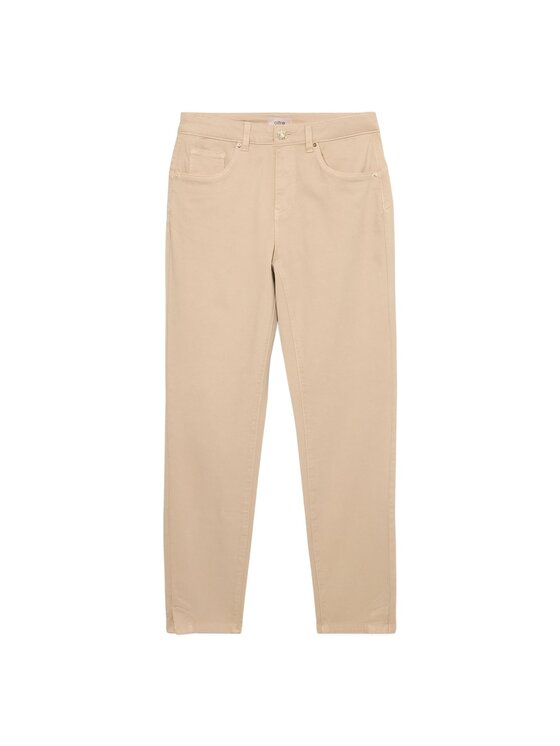 Oltre Oltre Pantaloni di tessuto P784R008237N002 Écru Skin Fit