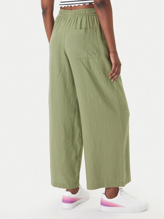Roxy Roxy Pantaloni di tessuto Lekeitio Break ERJNP03545 Verde Wide Leg