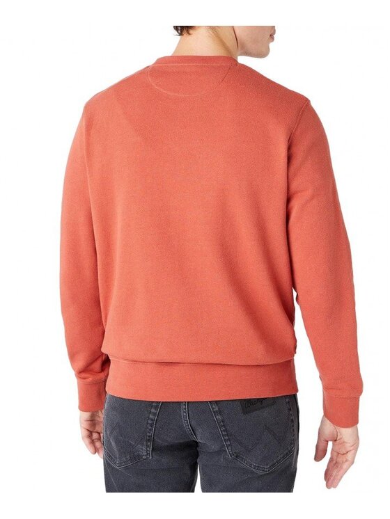 Wrangler Wrangler Felpa SIGN OFF CREW Rosso Regular Fit