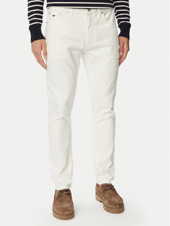 Tommy Jeans Blugi Austin DM0DM23353 Alb Slim Fit