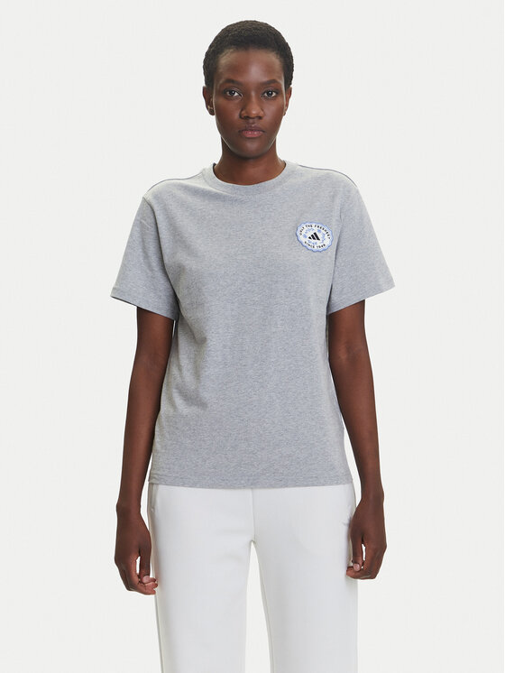 adidas adidas T-Shirt Farmers Market Graphic KB2486 Szary Regular Fit