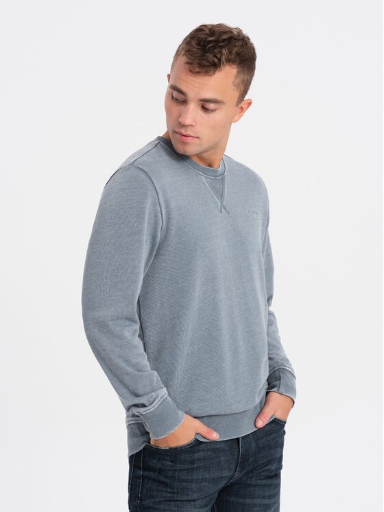 Ombre Ombre Mikina OM-SSDS-0131 Modrá Regular Fit