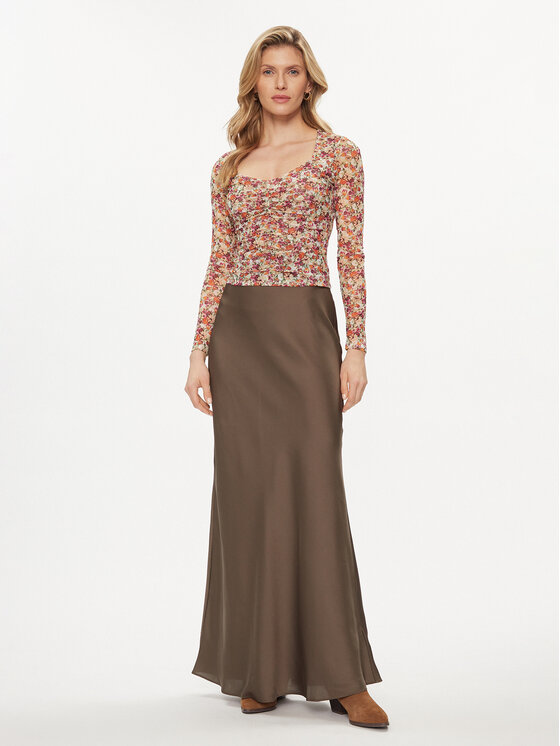 Guess Guess Maxi suknja Annachiara W4GD12 WD8G2 Smeđa Regular Fit